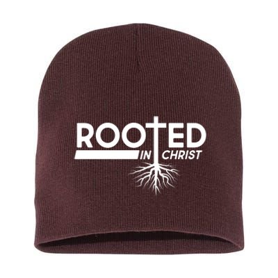 Rooted In Christ Tree Roots Short Acrylic Beanie