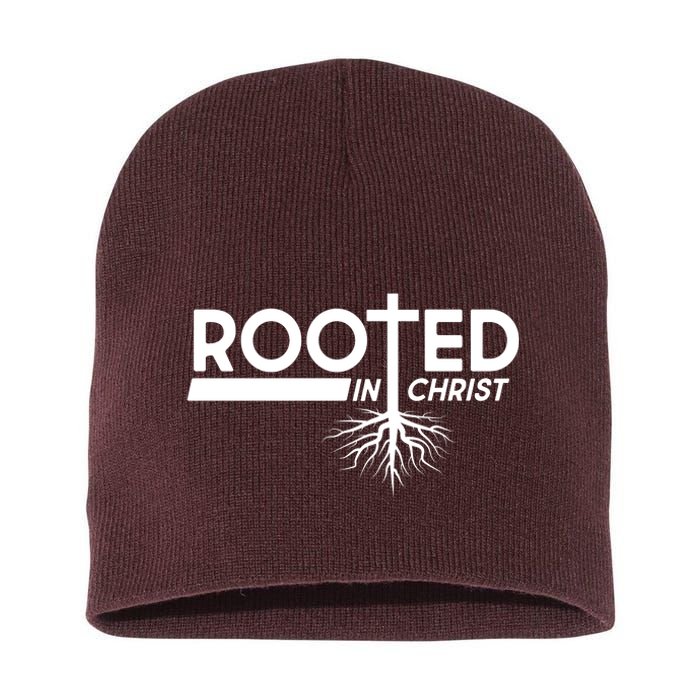 Rooted In Christ Tree Roots Short Acrylic Beanie