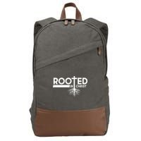 Rooted In Christ Tree Roots Cotton Canvas Backpack