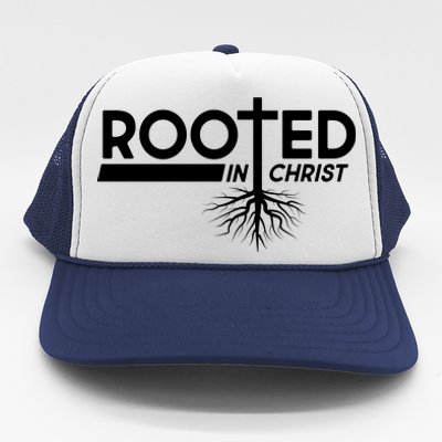 Rooted In Christ Tree Roots Trucker Hat