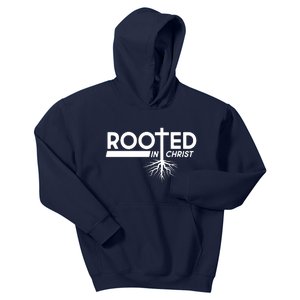 Rooted In Christ Tree Roots Kids Hoodie