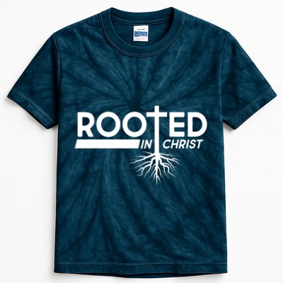 Rooted In Christ Tree Roots Kids Tie-Dye T-Shirt