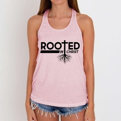 Rooted In Christ Tree Roots Women's Knotted Racerback Tank