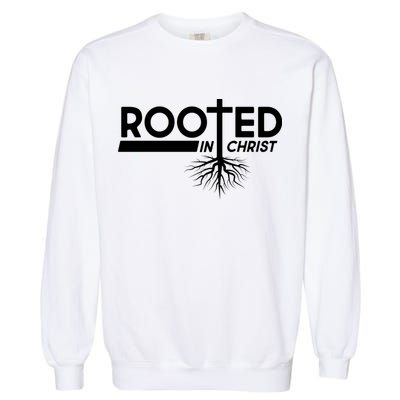 Rooted In Christ Tree Roots Garment-Dyed Sweatshirt