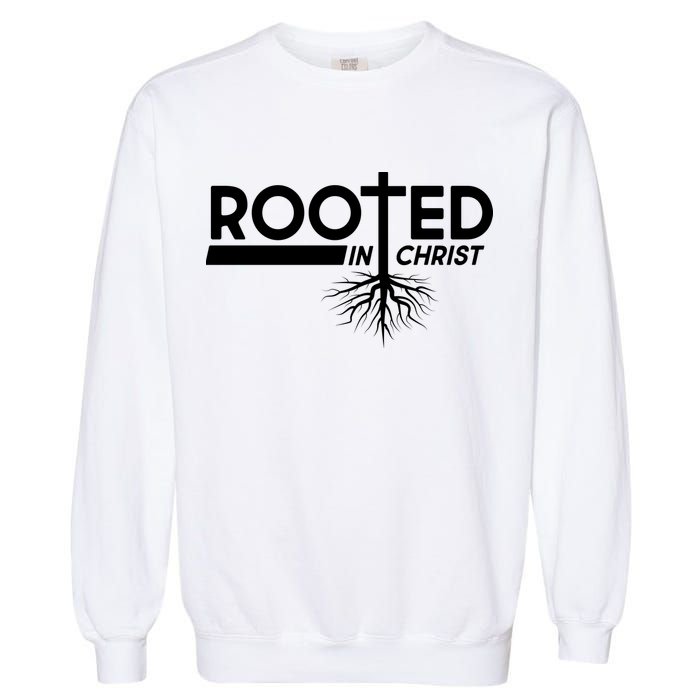Rooted In Christ Tree Roots Garment-Dyed Sweatshirt