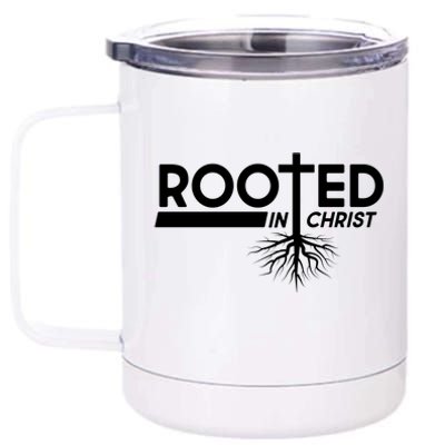 Rooted In Christ Tree Roots 12 oz Stainless Steel Tumbler Cup