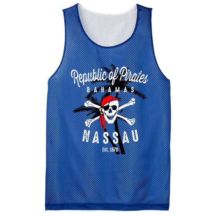 Republic Of Pirates Nassau Bahamas Vintage Summer Mesh Reversible Basketball Jersey Tank