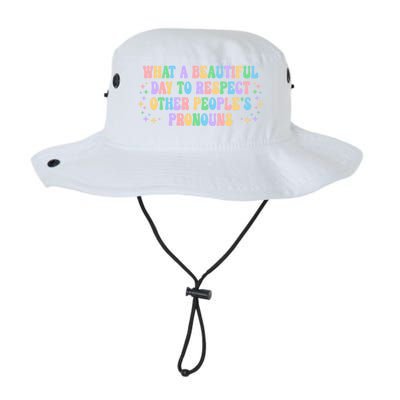 Respect Other Peoples Pronouns Positive Quote Cute Gift Legacy Cool Fit Booney Bucket Hat