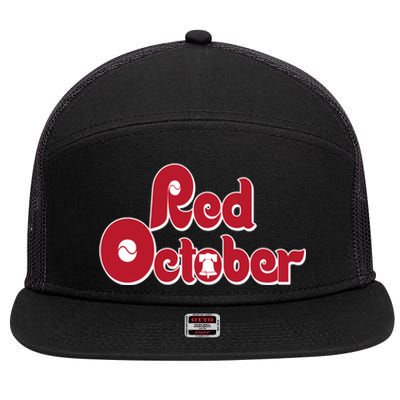 Red October Philadelphia Vintage 7 Panel Mesh Trucker Snapback Hat