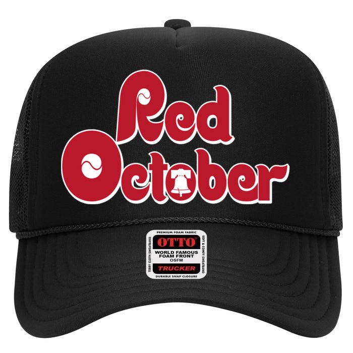 Red October Philadelphia Vintage High Crown Mesh Back Trucker Hat