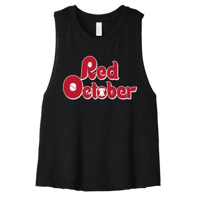 Red October Philadelphia Vintage Women's Racerback Cropped Tank