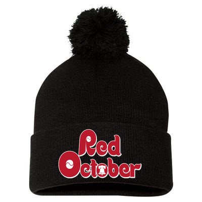 Red October Philadelphia Vintage Pom Pom 12in Knit Beanie