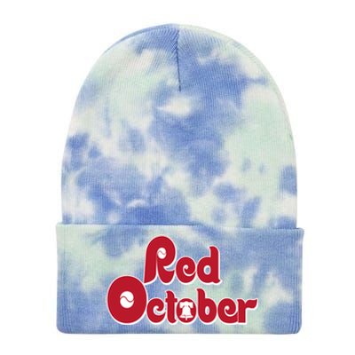 Red October Philadelphia Vintage Tie Dye 12in Knit Beanie