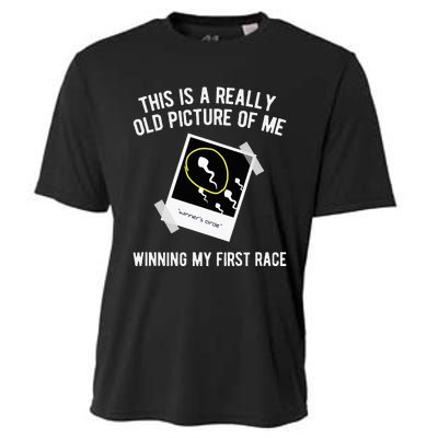 Really Old Picture Of Me First Race Funny Saying Gag Gift Cooling Performance Crew T-Shirt