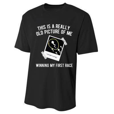 Really Old Picture Of Me First Race Funny Saying Gag Gift Performance Sprint T-Shirt