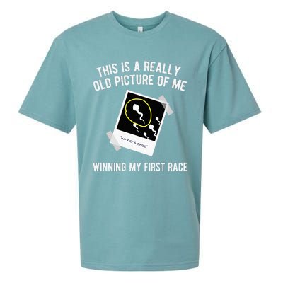 Really Old Picture Of Me First Race Funny Saying Gag Gift Sueded Cloud Jersey T-Shirt