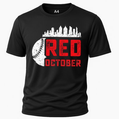 Red October Philly Philadelphia Baseball Retro Skyline Cooling Performance Crew T-Shirt