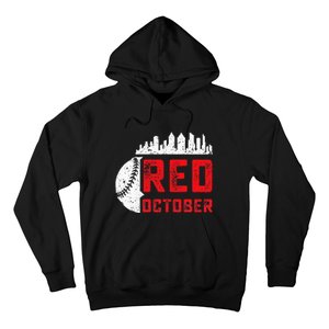 Red October Philly Philadelphia Baseball Retro Skyline Hoodie