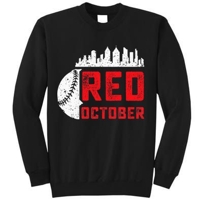Red October Philly Philadelphia Baseball Retro Skyline Sweatshirt
