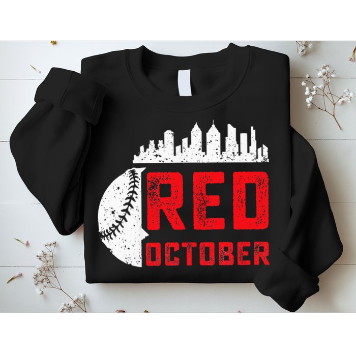 Red October Philly Philadelphia Baseball Retro Skyline Sweatshirt