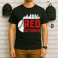 Red October Philly Philadelphia Baseball Retro Skyline T-Shirt