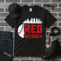 Red October Philly Philadelphia Baseball Retro Skyline Tall T-Shirt
