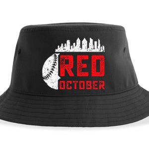 Red October Philly Philadelphia Baseball Retro Skyline Sustainable Bucket Hat