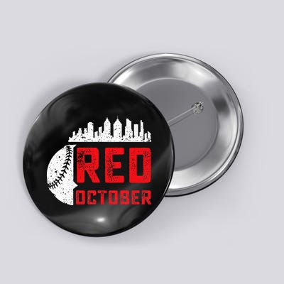 Red October Philly Philadelphia Baseball Retro Skyline Button