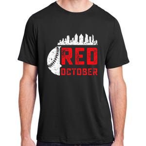 Red October Philly Philadelphia Baseball Retro Skyline Adult ChromaSoft Performance T-Shirt