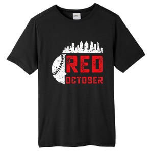 Red October Philly Philadelphia Baseball Retro Skyline Tall Fusion ChromaSoft Performance T-Shirt