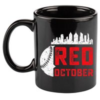 Red October Philly Philadelphia Baseball Retro Skyline 11oz C Handle Ceramic Mug