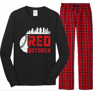 Red October Philly Philadelphia Baseball Retro Skyline Long Sleeve Pajama Set