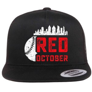 Red October Philly Philadelphia Baseball Retro Skyline Flat Bill Trucker Hat