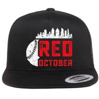 Red October Philly Philadelphia Baseball Retro Skyline Flat Bill Trucker Hat