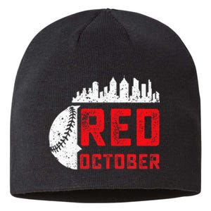 Red October Philly Philadelphia Baseball Retro Skyline Sustainable Beanie