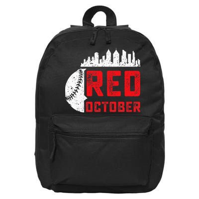 Red October Philly Philadelphia Baseball Retro Skyline 16 in Basic Backpack