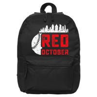 Red October Philly Philadelphia Baseball Retro Skyline 16 in Basic Backpack