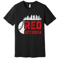 Red October Philly Philadelphia Baseball Retro Skyline Premium T-Shirt