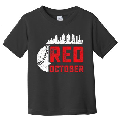 Red October Philly Philadelphia Baseball Retro Skyline Toddler T-Shirt