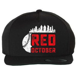 Red October Philly Philadelphia Baseball Retro Skyline Wool Snapback Cap