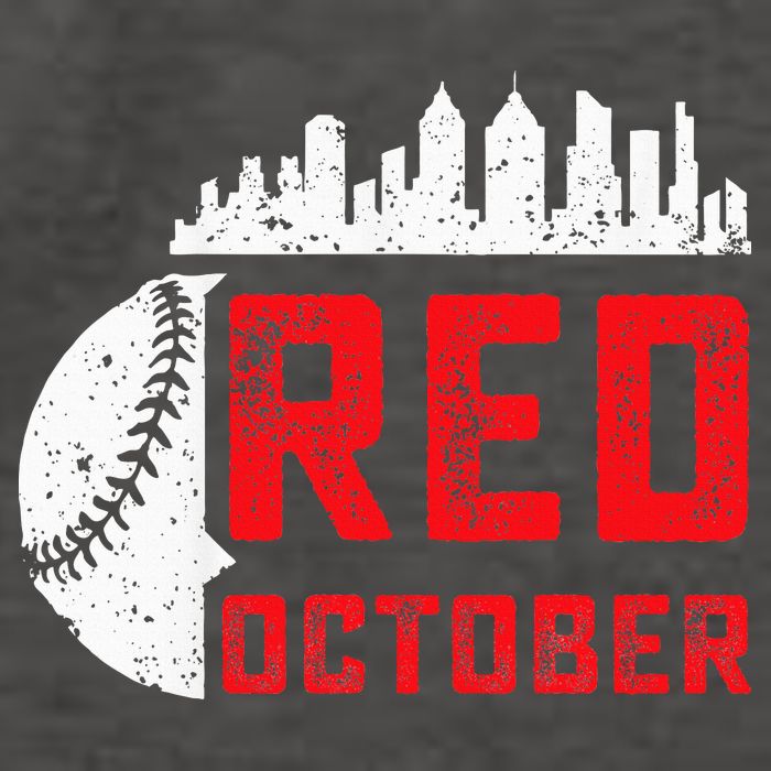 Red October Philly Philadelphia Baseball Retro Skyline Vector Backpack