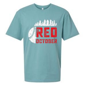 Red October Philly Philadelphia Baseball Retro Skyline Sueded Cloud Jersey T-Shirt