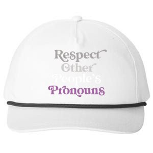 Respect Other Peoples Pronouns Asexual Lgbtqia Pride Flag Great Gift Snapback Five-Panel Rope Hat