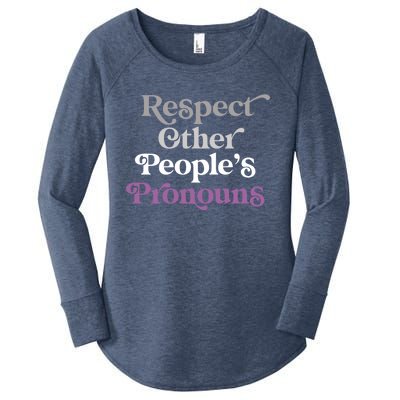 Respect Other Peoples Pronouns Asexual Lgbtqia Pride Flag Great Gift Women's Perfect Tri Tunic Long Sleeve Shirt