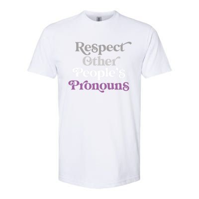 Respect Other Peoples Pronouns Asexual Lgbtqia Pride Flag Great Gift Softstyle CVC T-Shirt