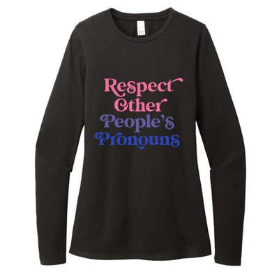 Respect Other Peoples Pronouns Bisexual Lgbtqia Pride Flag Gift Womens CVC Long Sleeve Shirt