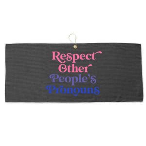 Respect Other Peoples Pronouns Bisexual Lgbtqia Pride Flag Gift Large Microfiber Waffle Golf Towel