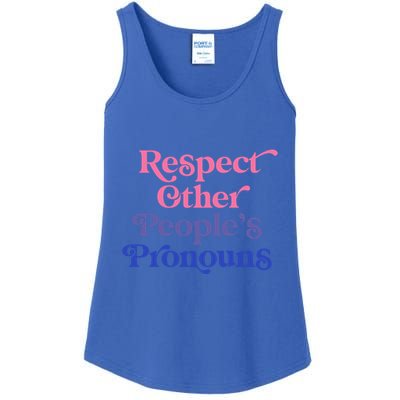 Respect Other Peoples Pronouns Bisexual Lgbtqia Pride Flag Gift Ladies Essential Tank