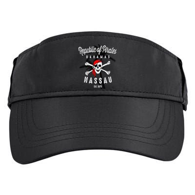 Republic Of Pirates Nassau Bahamas Vintage Summer Adult Drive Performance Visor
