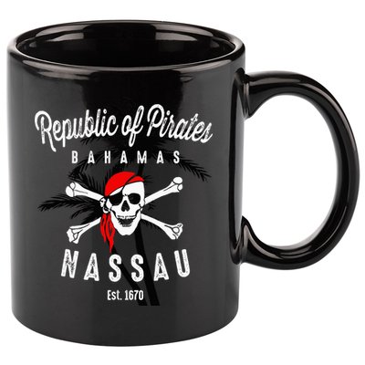 Republic Of Pirates Nassau Bahamas Vintage Summer 11oz C Handle Ceramic Mug